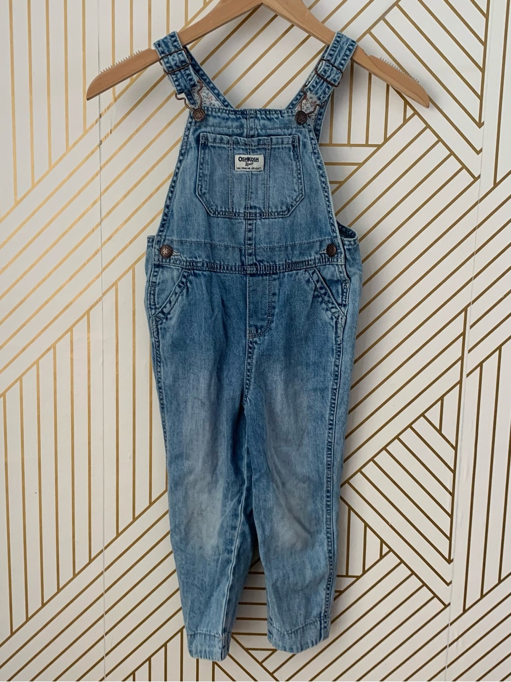 OshKosh B'gosh vintage 100% Cotton  Vestbak Overall Denim Jeans overalls 4T